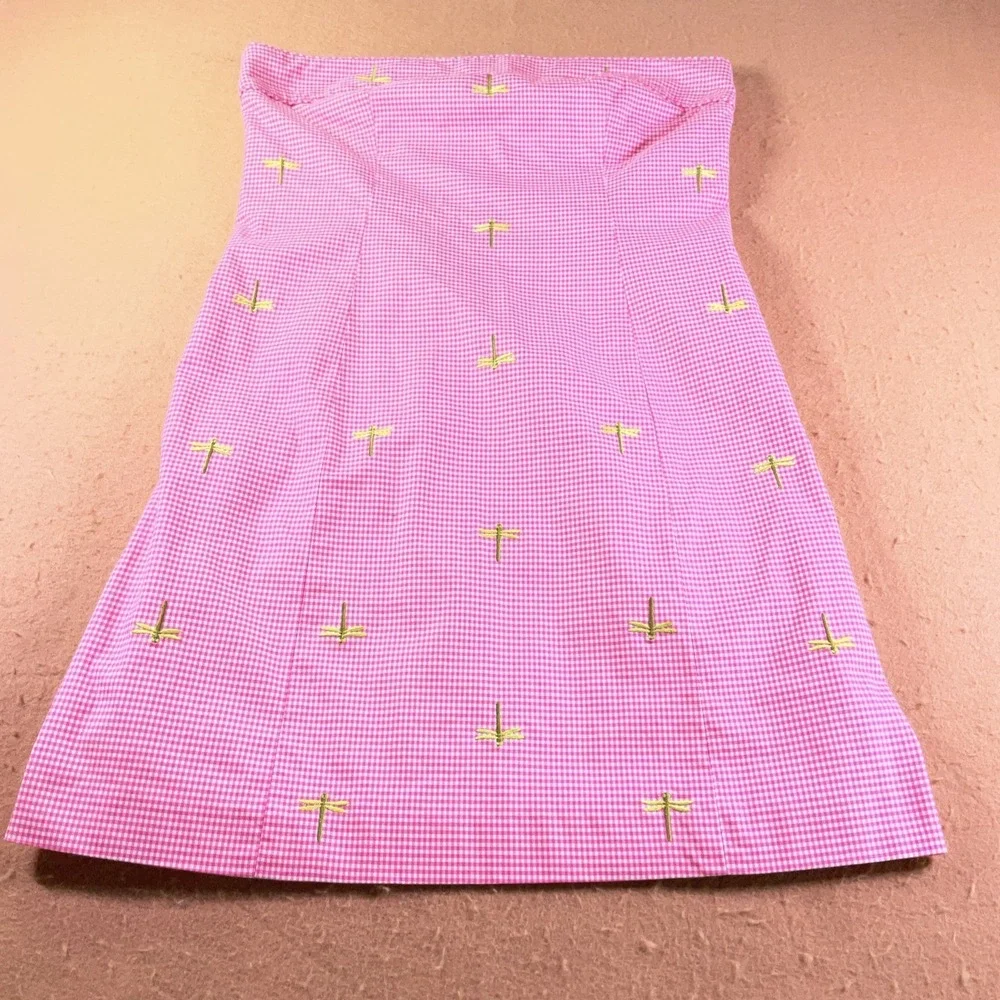 purple gingham strapless dress Strapless Gingham Seersucker Midi Dress (Women)